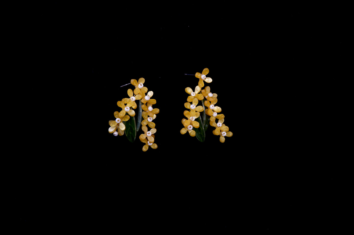 Golden Osmanthus Beaded Earrings