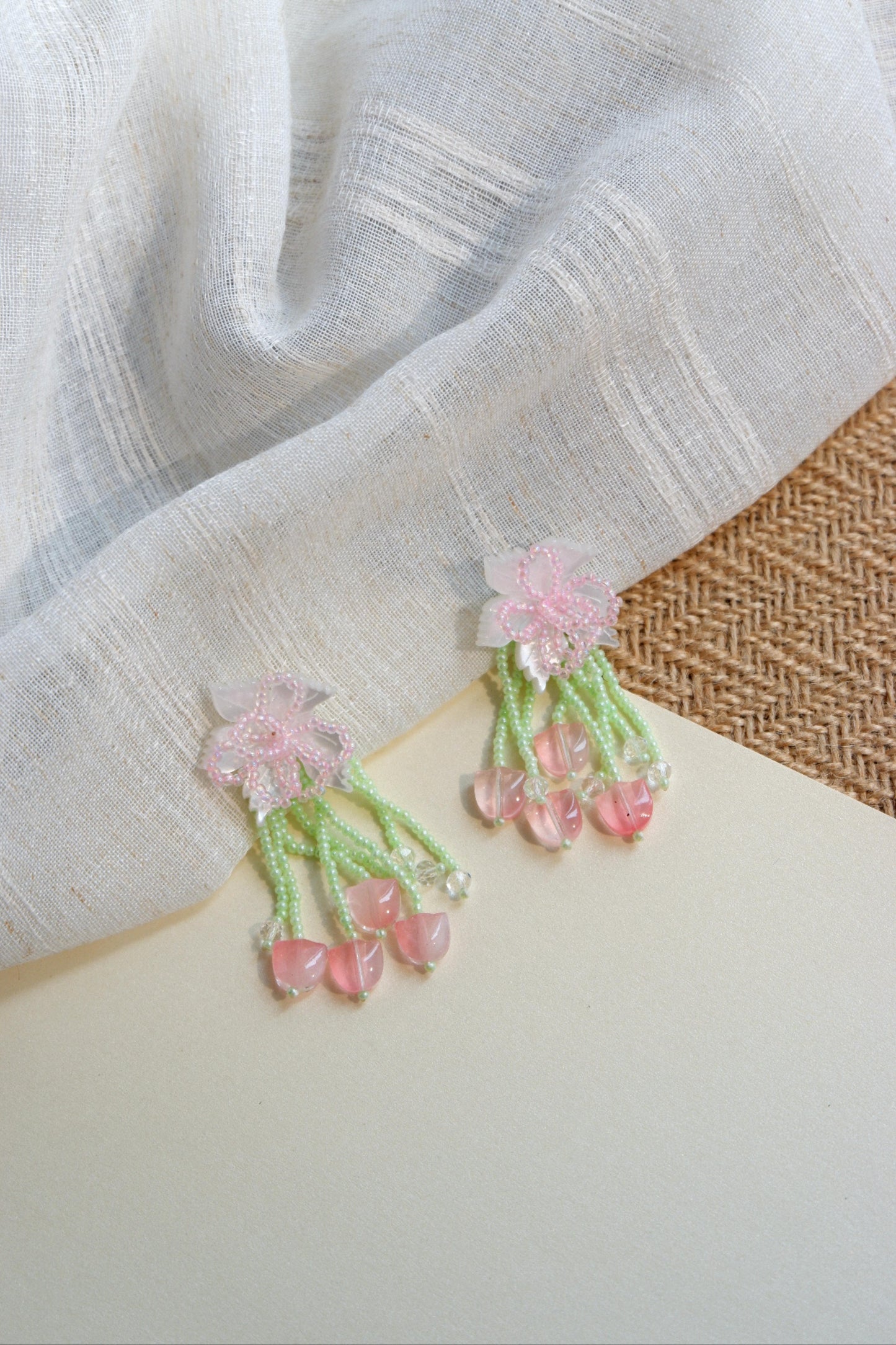 Peach Rhyme Fairy Dew Earrings