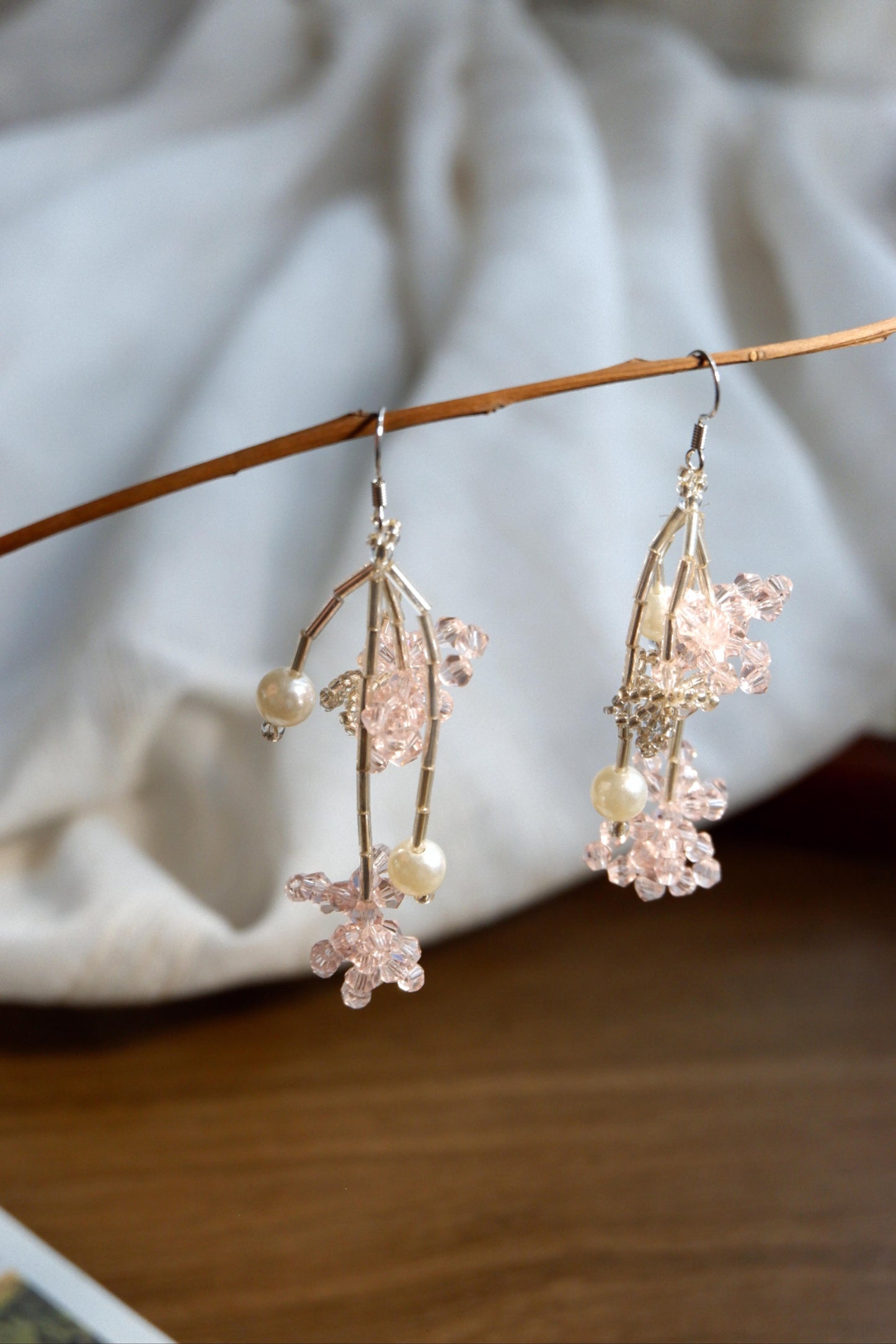 Pink Crystal Pearl Dream Earrings