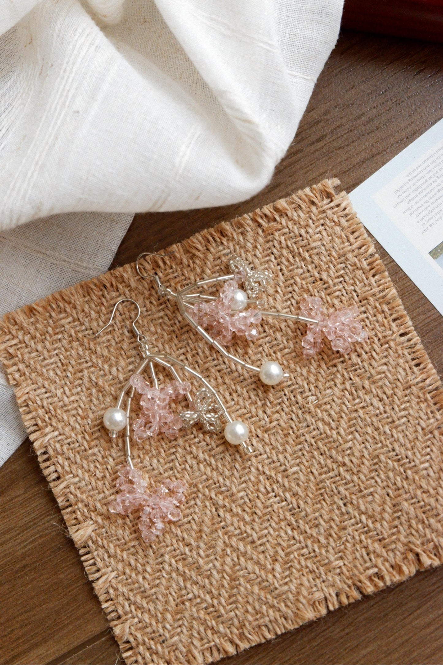 Pink Crystal Pearl Dream Earrings