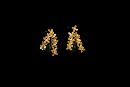 Golden Osmanthus Beaded Earrings