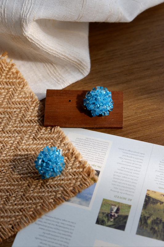 Blue Star Cluster Earrings