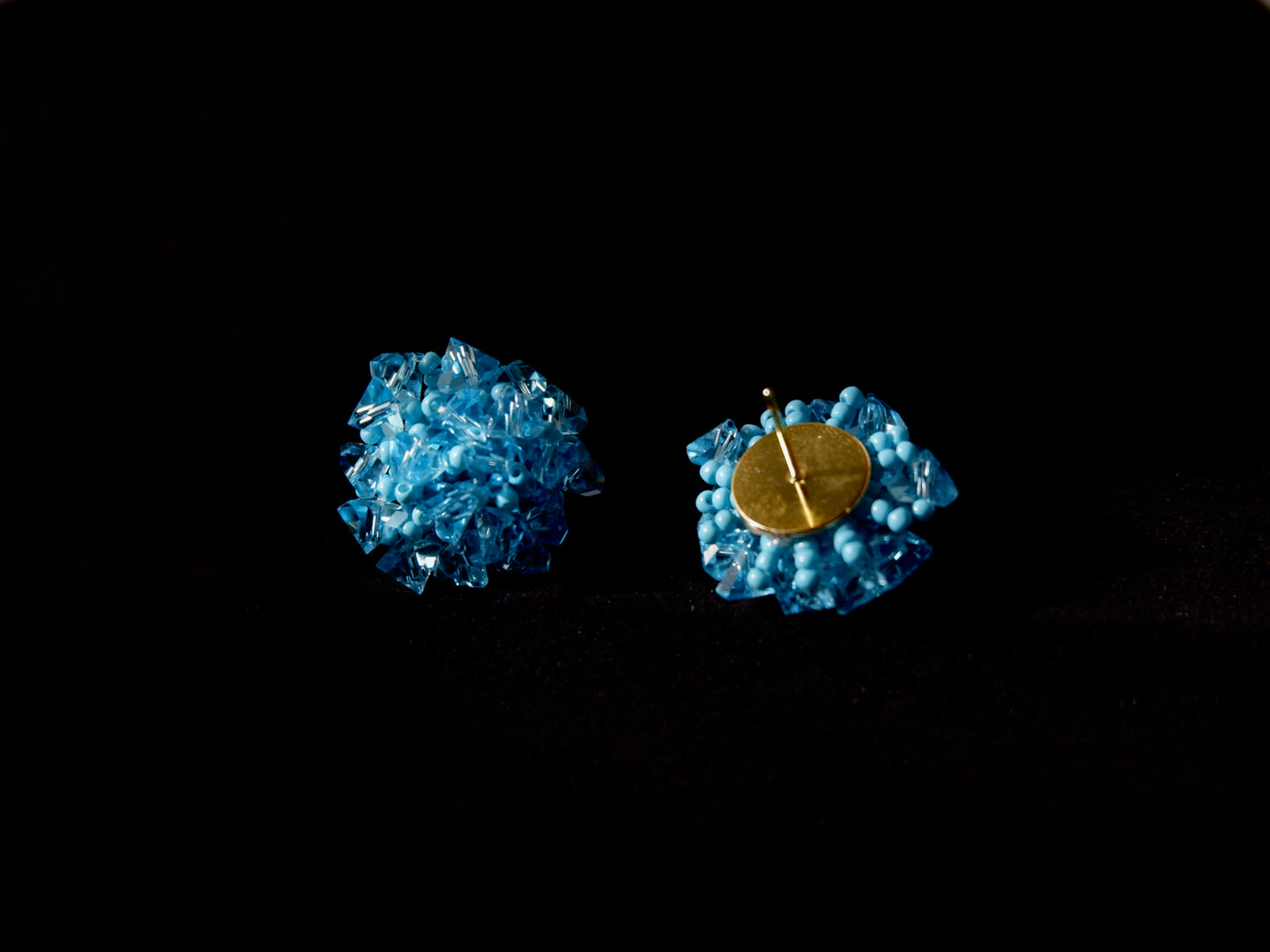Blue Star Cluster Earrings
