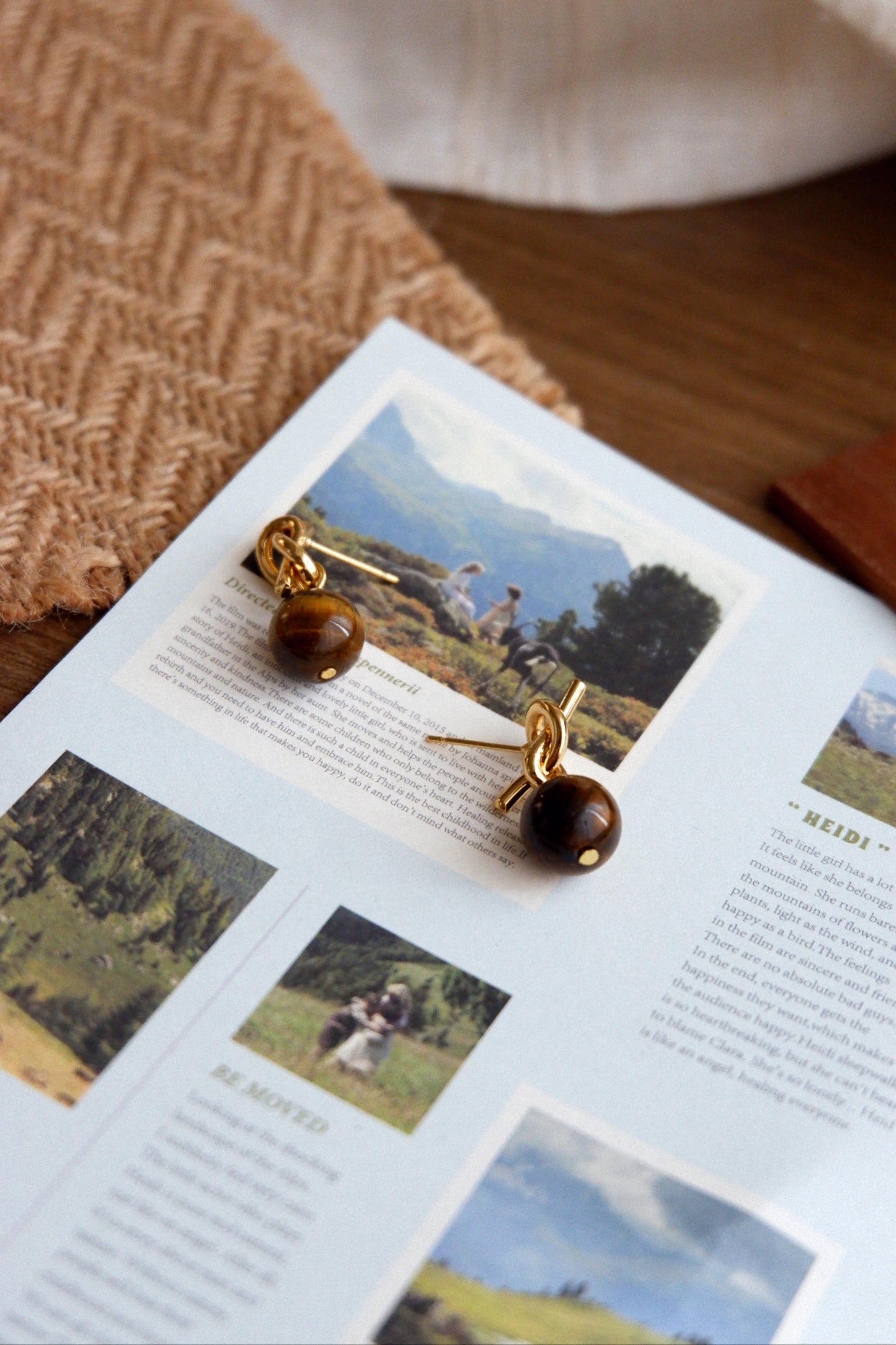 Golden Tiger's Eye Knot Studs