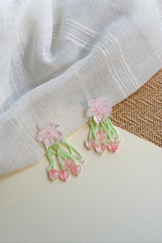 Peach Rhyme Fairy Dew Earrings