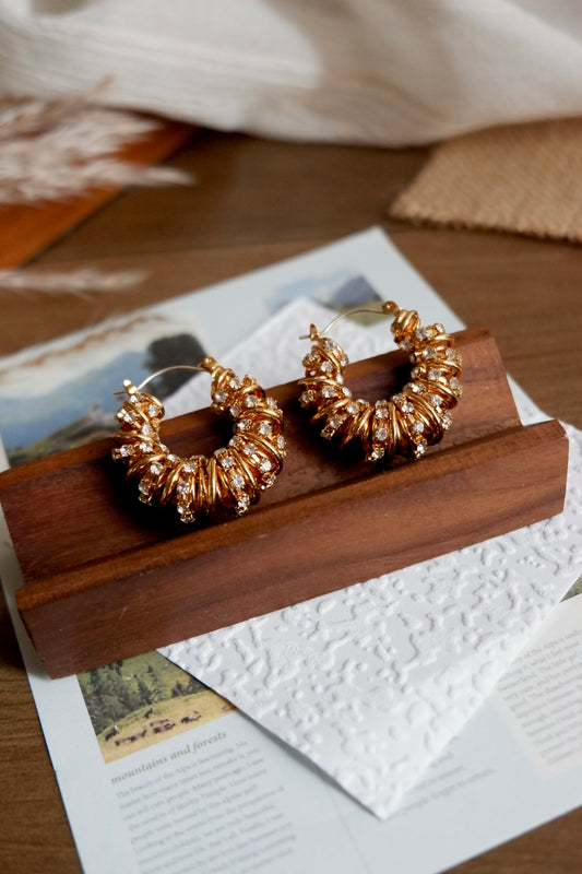 Golden Glow Zircon Earrings