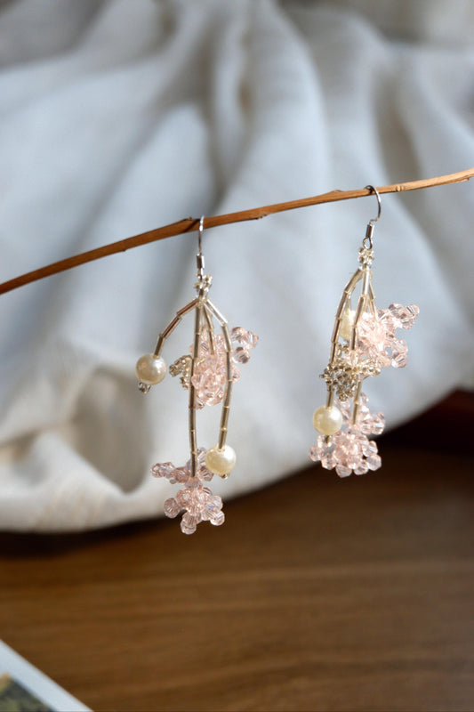 Pink Crystal Pearl Dream Earrings