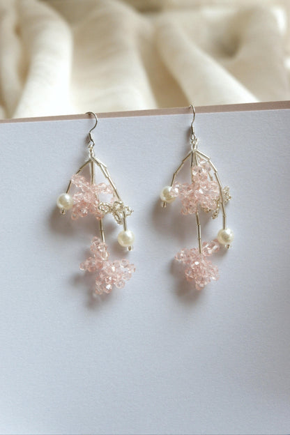 Pink Crystal Pearl Dream Earrings