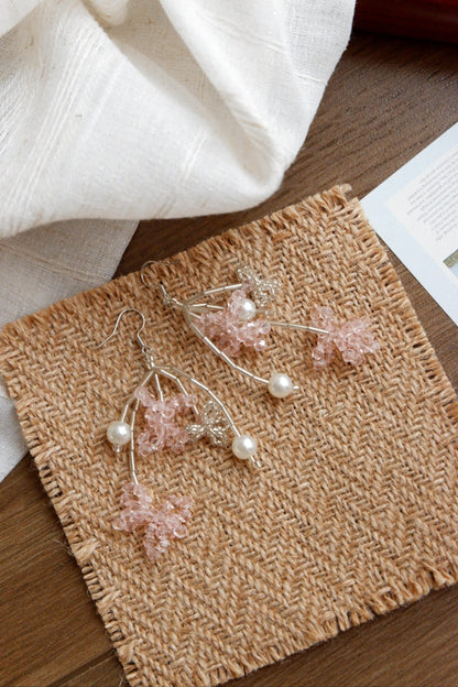 Pink Crystal Pearl Dream Earrings