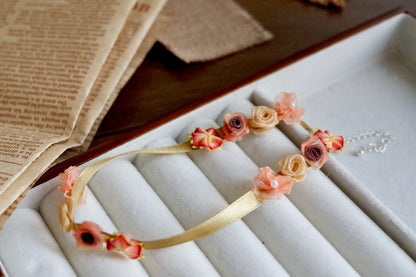 Ribbon Flower Shadow Choker