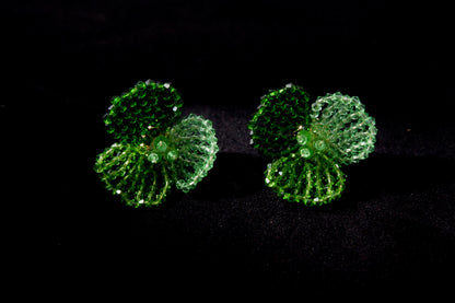Lucky Clover Handmade Beaded Earrings